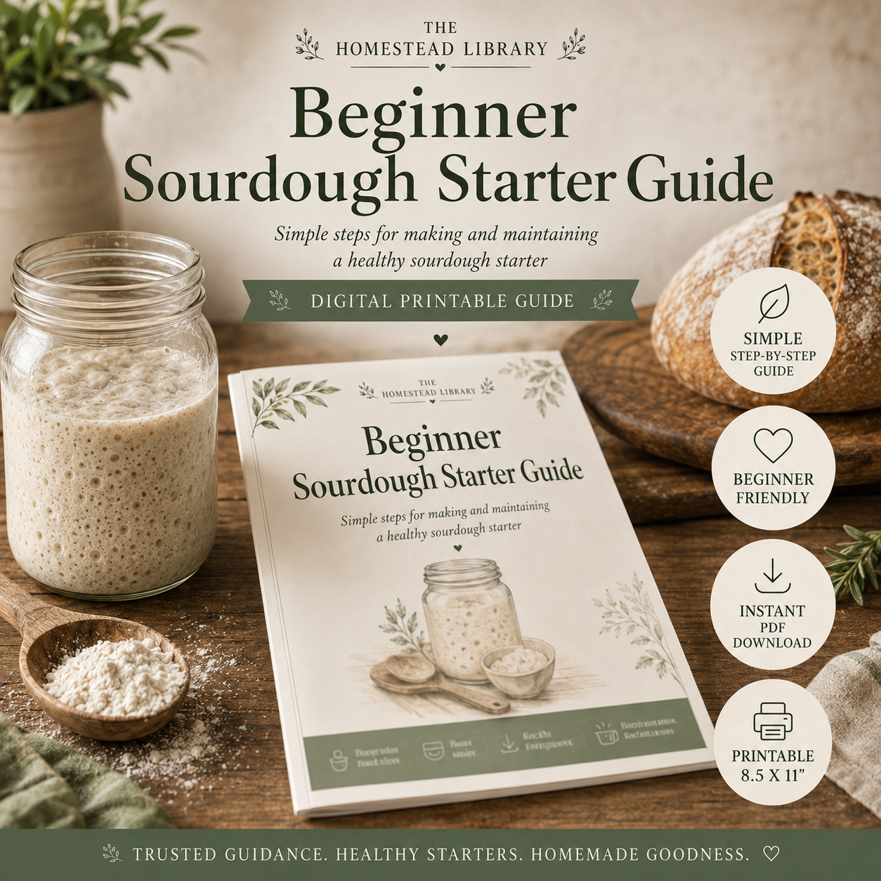 The Homestead Library Beginner Sourdough Starter Guide