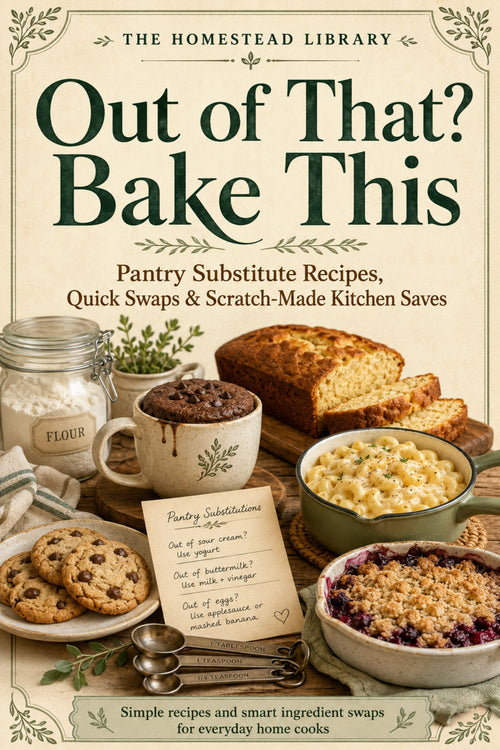 Pantry substitute recipes PDF with baking swaps and scratch cooking ideas