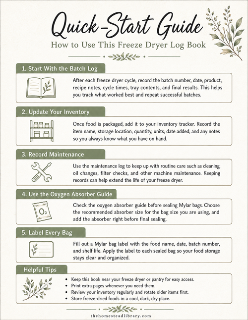 Freeze Dryer Batch Log PDF + Mylar Bag Labels.pdf